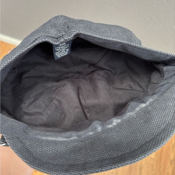 BANAMA REPUBLIC Black Women's Newsboy Cap w leather accent - Picture 8 of 11